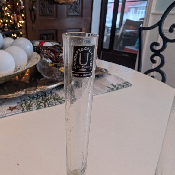 VTG 50s/60s Sweden J. Wuidart & Co — Set of 2 Clear Bubble Glass Bud Vases - Picture 11 of 15